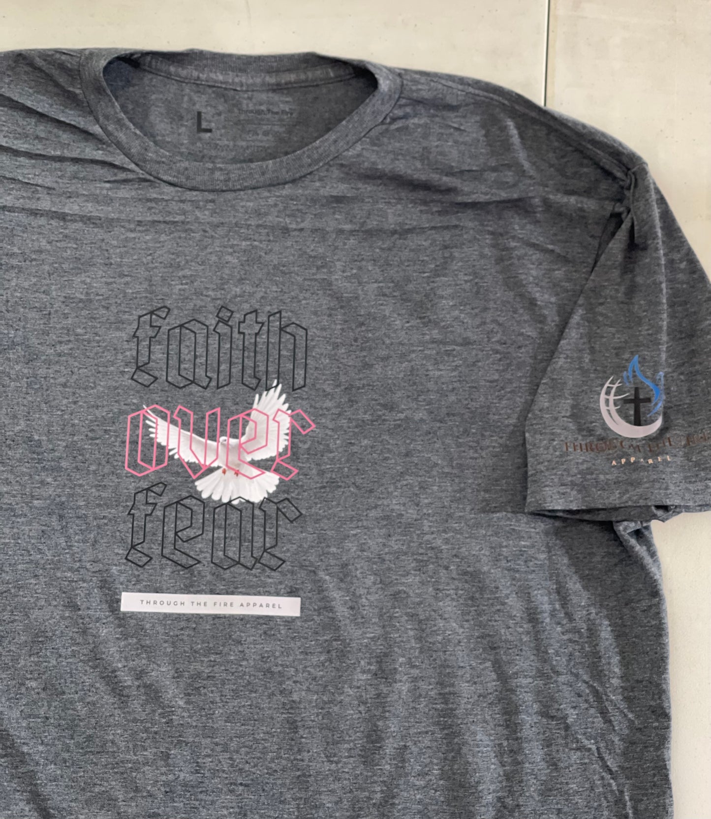"Faith over Fear" Gray Short Sleeve T-Shirt