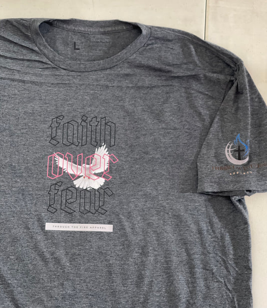 "Faith over Fear" Gray Short Sleeve T-Shirt